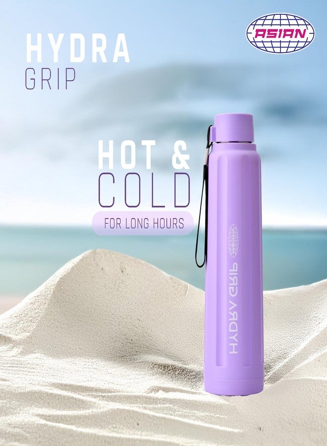 Asian Plastowares Hydra Grip Insulated Water Bottle 500ml | Seen on Farah Khan Show! | Thermosteel Flask for Hot & Cold Drinks | Leakproof Violet Travel Mug | Winter & Secret Santa Essential - Image 2